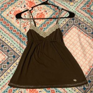 Brown Abercrombie babydoll tank